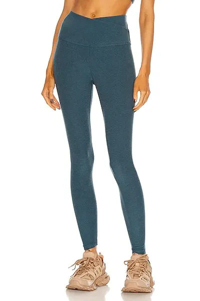 Beyond Yoga Spacedye At Your Leisure High Waisted Midi Legging In Stellar Blue Heather