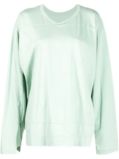 Rick Owens Slit Cuffs Long-sleeve T-shirt In Green