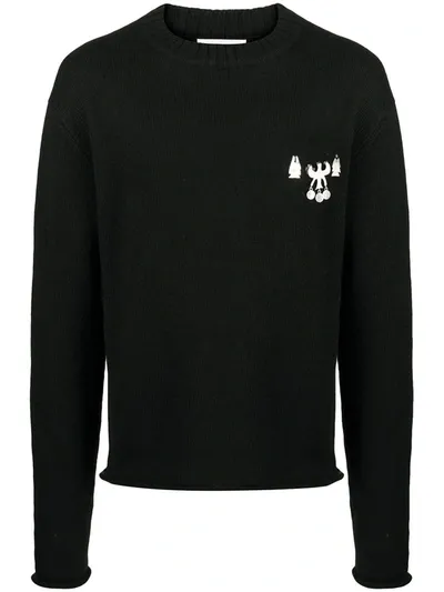 Jil Sander Metal Plaque Jumper In Black