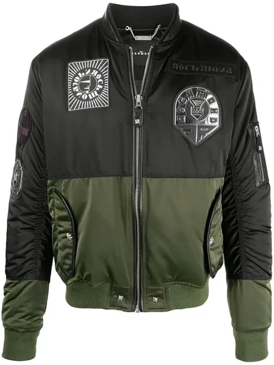 John Richmond Two-tone Bomber Jacket In Green