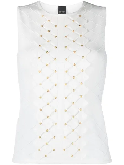 Pinko Eyelet-embellished Top In White