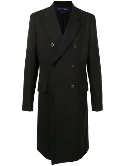 Junya Watanabe Elbow Patch Double-breasted Coat In Black