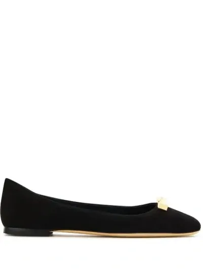 Giuseppe Zanotti Consuelo Suede Ballerina Shoes In Black