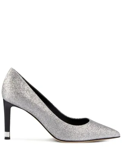 Giuseppe Zanotti Glitter High Heel Pumps In Silver