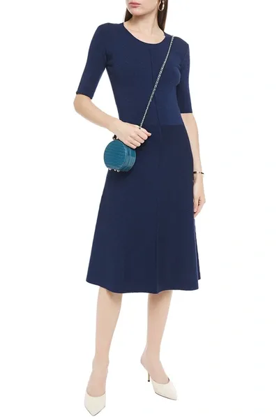 Altuzarra Delaware Mélange Stretch-knit Dress In Indigo