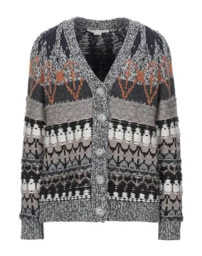 Stella Mccartney Wool-blend Jacquard Cardigan In Grey