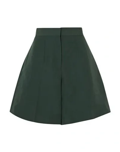 Victoria Victoria Beckham Victoria, Victoria Beckham Woman Shorts & Bermuda Shorts Deep Jade Size 2 Linen, Polyamide, Cotton In Green