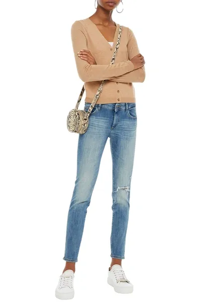 Dl1961 Emma Distressed Low-rise Skinny Jeans In Blue