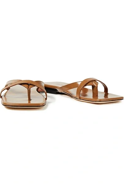 By Far Deni Leather Sandals In Brown