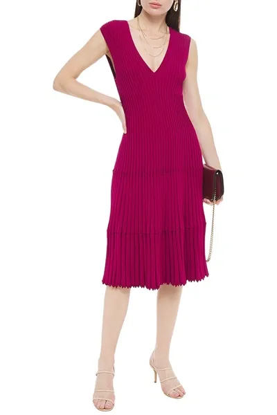 Altuzarra Ribbed-knit Dress In Magenta