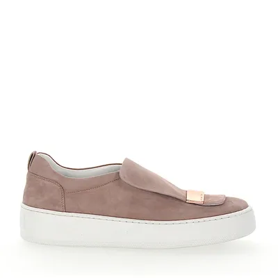 Sergio Rossi Slip-on Sneakers A79290 Suede Beige Rosã¨