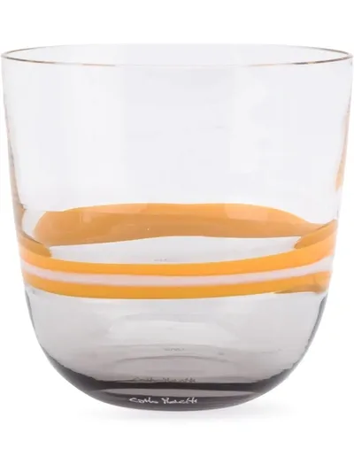 Carlo Moretti Striped Glass In Yellow