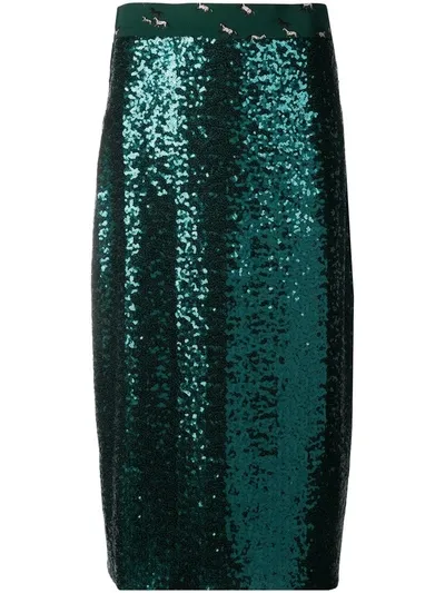 Altea Sequin-embellished Mid-length Skirt In Green