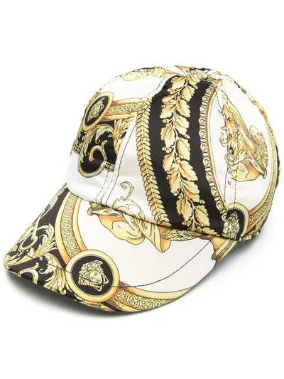 Young Versace Kids' Baroque-print Cap In White