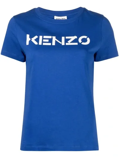 Kenzo Logo Print Short-sleeve T-shirt In Blue,white