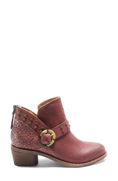 Halsa Footwear Melania Bootie In Dark Cherry Leather