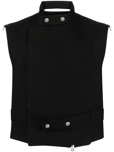 Takahiromiyashita The Soloist Choker-detail Vest Jacket In Black