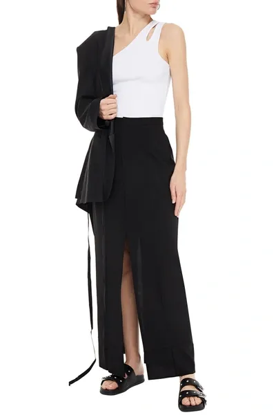 Mm6 Maison Margiela Split-front Wool Maxi Skirt In Black