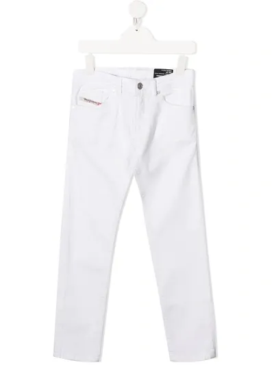 Diesel Teen Slim Fit Jeans In Bianco