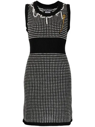 Boutique Moschino Crochet Knitted Style Dress In Black