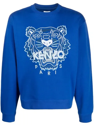 Kenzo Embroidered Design Sweatshirt In Blue