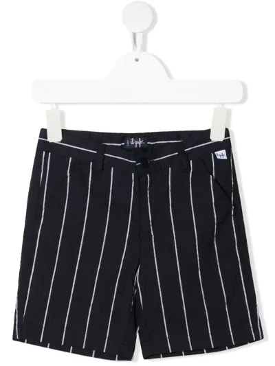 Il Gufo Kids' Mid-rise Striped Shorts In Bianco