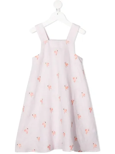 Stella Mccartney Kids' Sleeveless Flamingo Pattern Dress In Purple