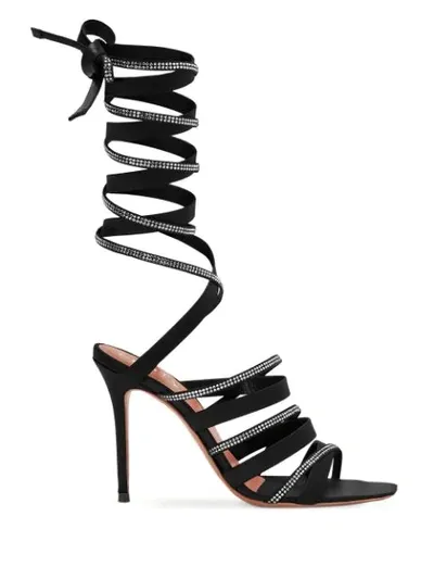 Fenty Ribbon Ropes 105mm Heeled Sandals In Black