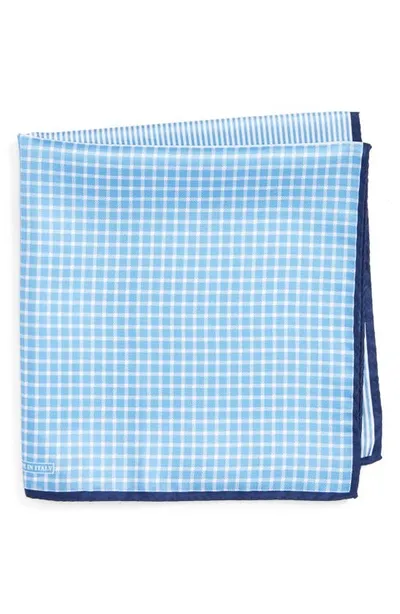 Nordstrom Men's Shop Panel Silk Pocket Square In Blue