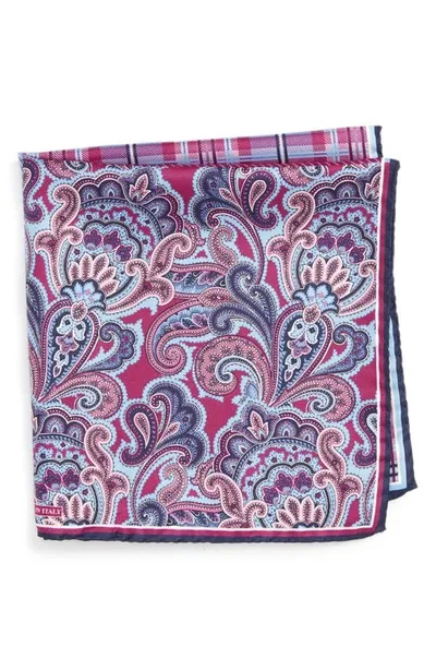 Nordstrom Men's Shop Shop 'three Panel' Silk Pocket Square In Pink