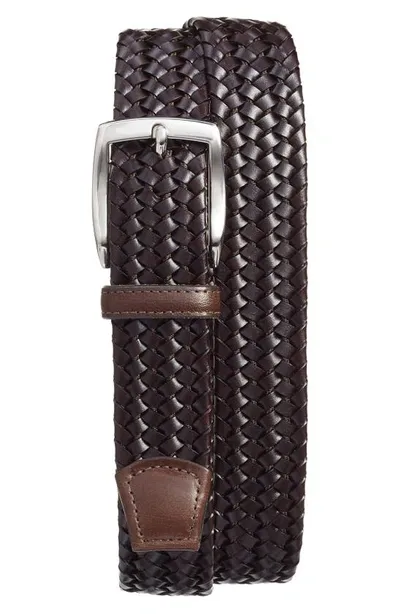 Torino Woven Leather Belt In Brown