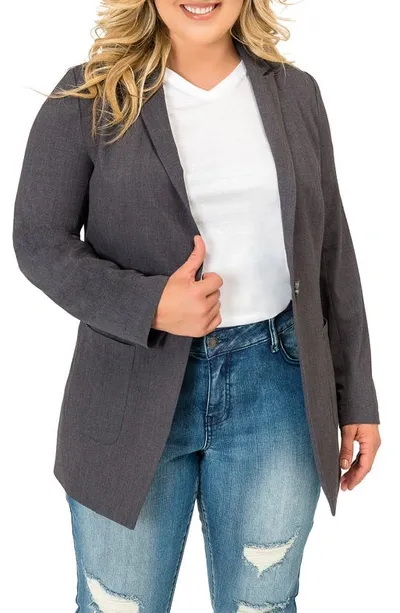 Standards & Practices Boyfriend Blazer In Grey