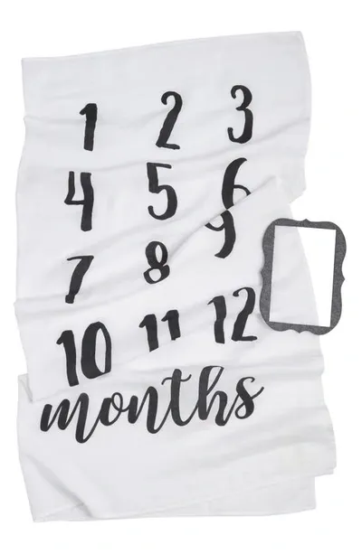 Mud Pie Kids'  Monthly Milestone Blanket & Frame Set In White