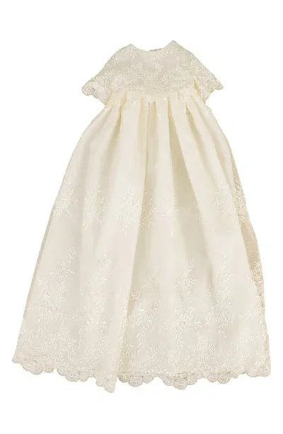 Little Things Mean A Lot Babies'  Christening Gown, Shawl, Slip & Bonnet Set In Ivory