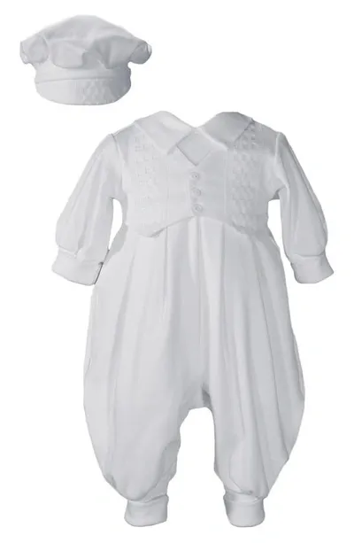 Little Things Mean A Lot Babies'  Romper & Hat Set In White