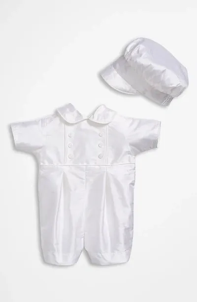 Little Things Mean A Lot Babies' Dupioni Romper In White