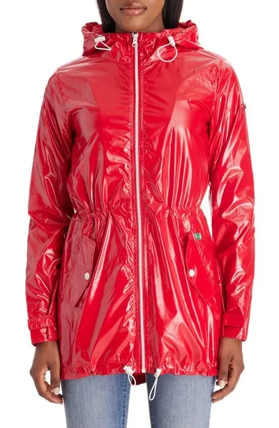 Modern Eternity Waterproof Convertible 3-in-1 Maternity Raincoat In Red