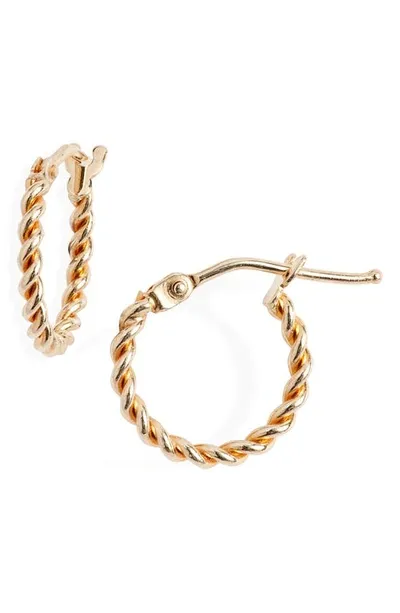 Bony Levy 14k Gold Small Twisted Rope Hoop Earrings In Yellow Gold