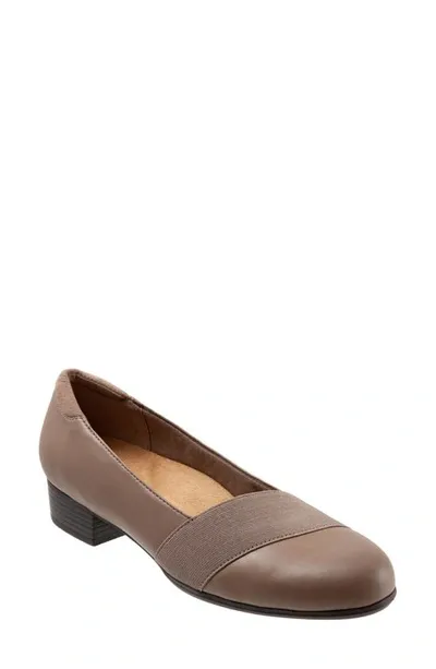 Trotters Melinda Womens Leather Slip On Loafers In Dark Taupe