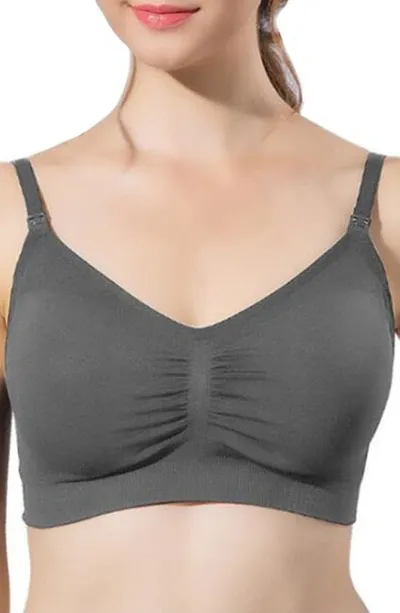 Modern Eternity Seamless Maternity/nursing Bra In Grey