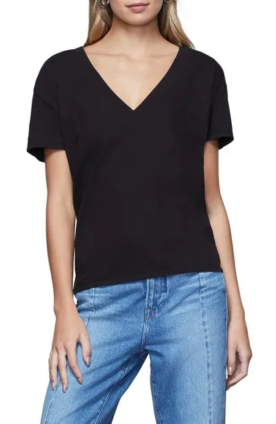 Good American V-neck Cotton-jersey T-shirt In Black