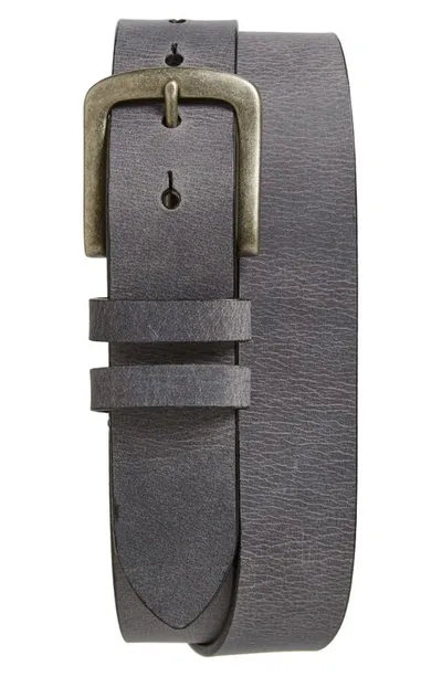 Torino Belts Waxed Leather Belt In Charcoal