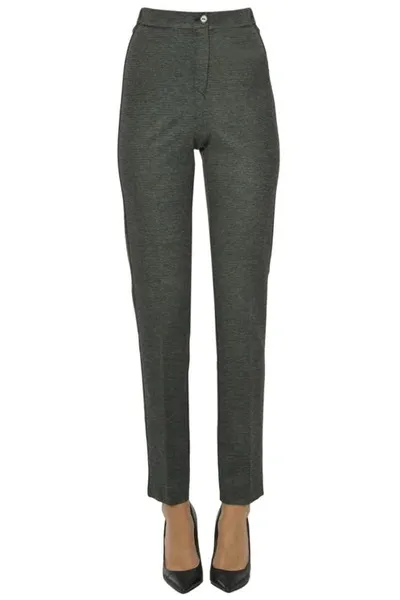 Persona By Marina Rinaldi Printed Trousers In Grey