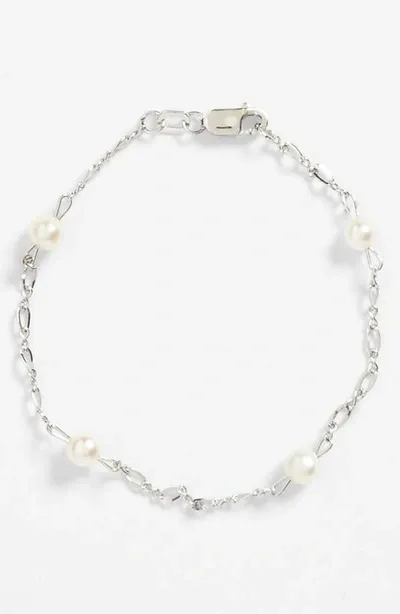 Mignonette Babies'  Sterling Silver & Cultured Pearl Bracelet In White