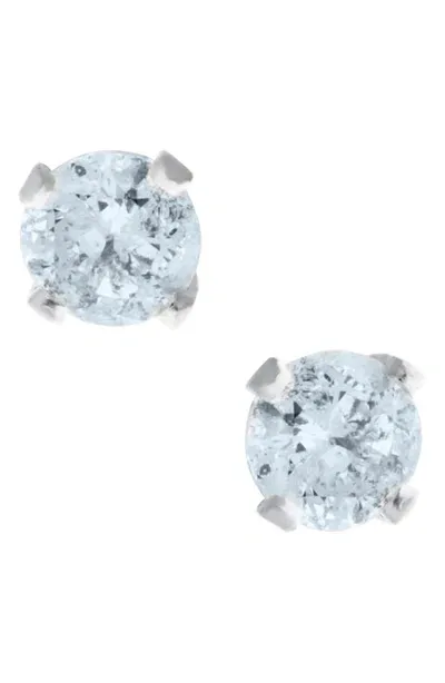 Mignonette Babies'  14k Gold & Diamond Stud Earrings In Silver