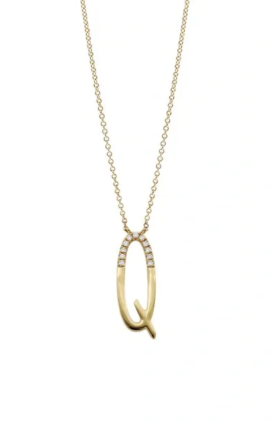 Bony Levy Diamond Initial Pendant Necklace In Yellow Gold