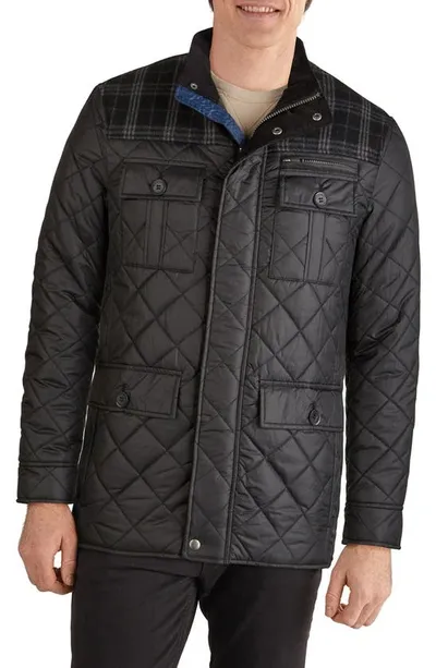 Cole Haan Signature Mixed Media Quilted Jacket In Black