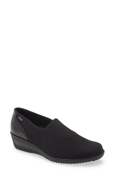 Ara Zah Gore-tex® Waterproof Wedge Loafer In Black Fabric