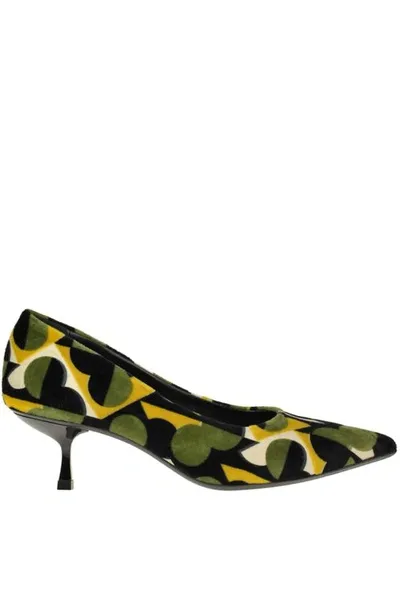 Ncub Printed Velvet Pumps In Multi