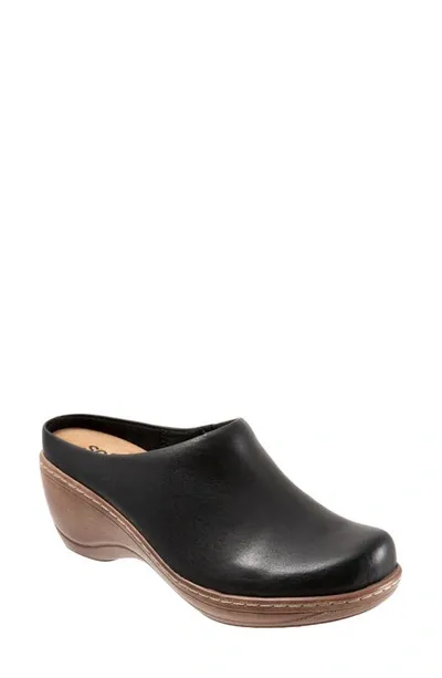 Softwalkr Madison Clog In Black Leather